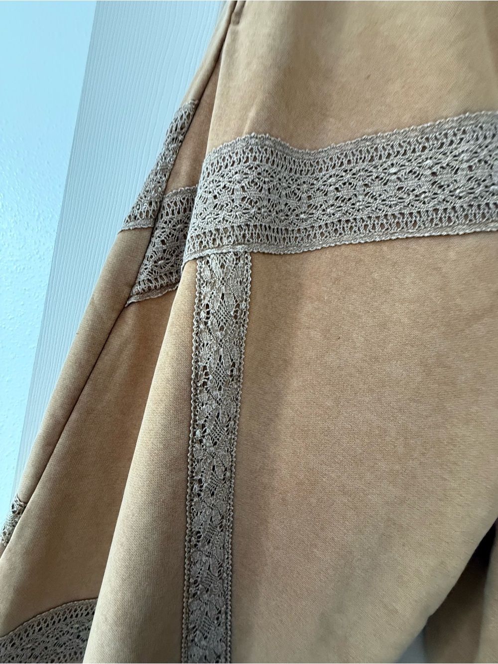 Oli & Hali Tan Wide-Leg Pants with Lace Inset - Picture 4 of 4
